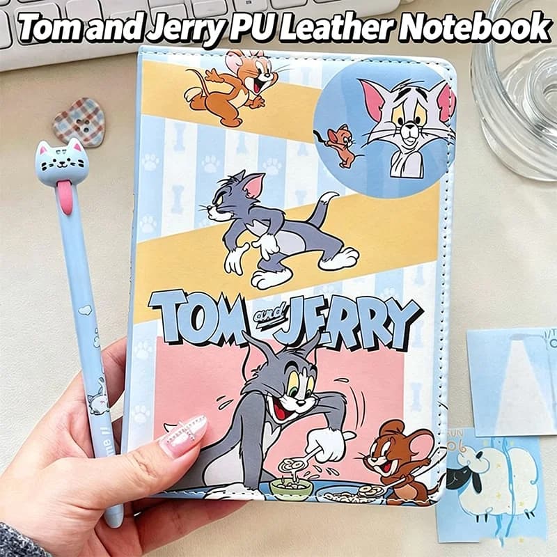 Cute Tom B6 Notebook Laser PU Soft Cover Lined Journal Cartoon Color Inner Page Planner Hand Account Book