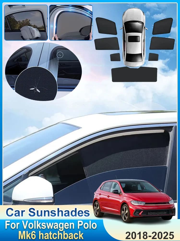 Parasole Magnetici per Volkswagen Polo Mk6 2018 Accessori Hatchback 2019-2025 Tendina Parabrezza Anti-UV Copertura Accessori Auto