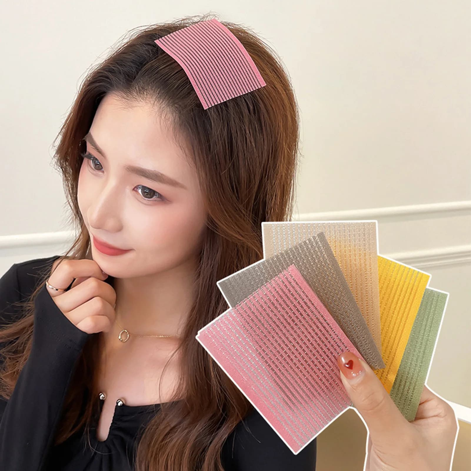 10Pcs Solid Color Bangs Magic Paste Posts Hair Sticker Clip Women Wash Face Makeup Hair Styling Accessories