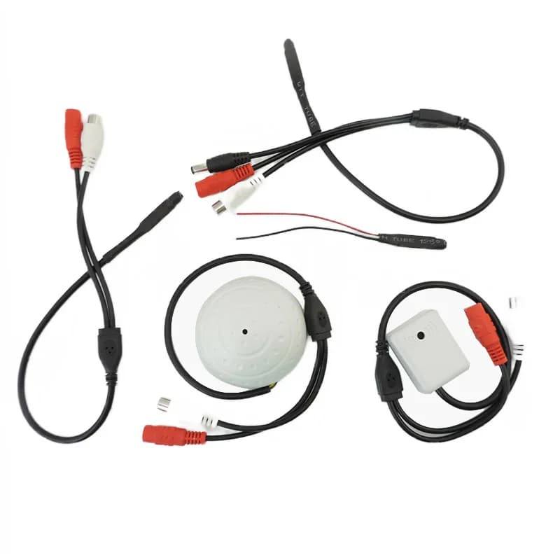 DC 9V 12V RCA femmina monitoraggio Audio MIC Sound Pickup microfono per telecamera CCTV Security IP Voice Monitor q1