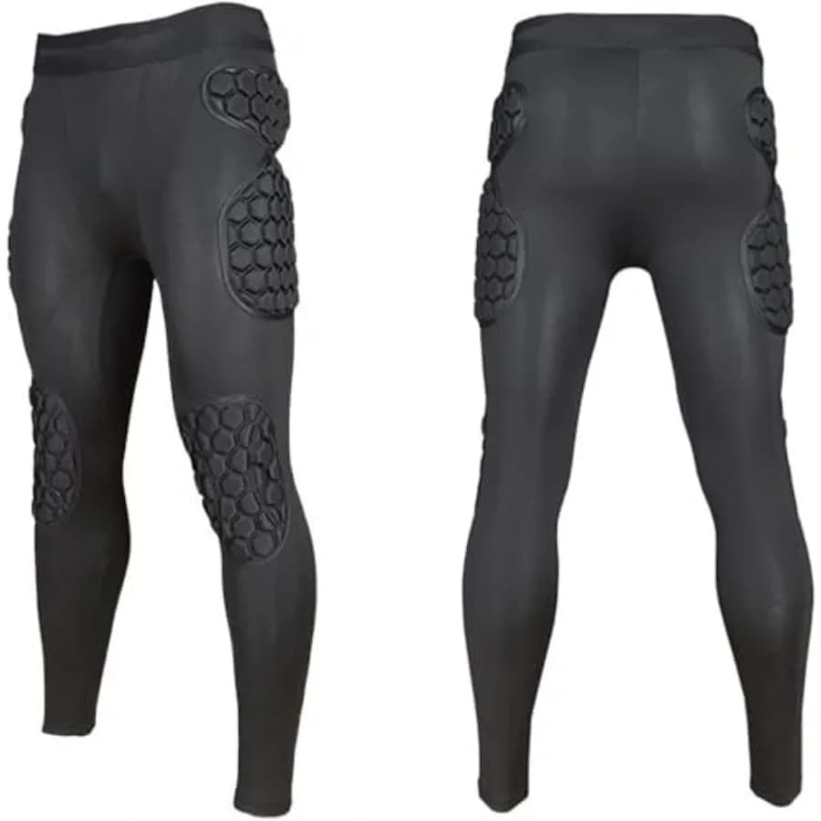 Pantaloncini a compressione imbottiti da uomo con 6 cuscinetti e fascia per il torace, ideali per il calcio e l'allenamento (per adulti)