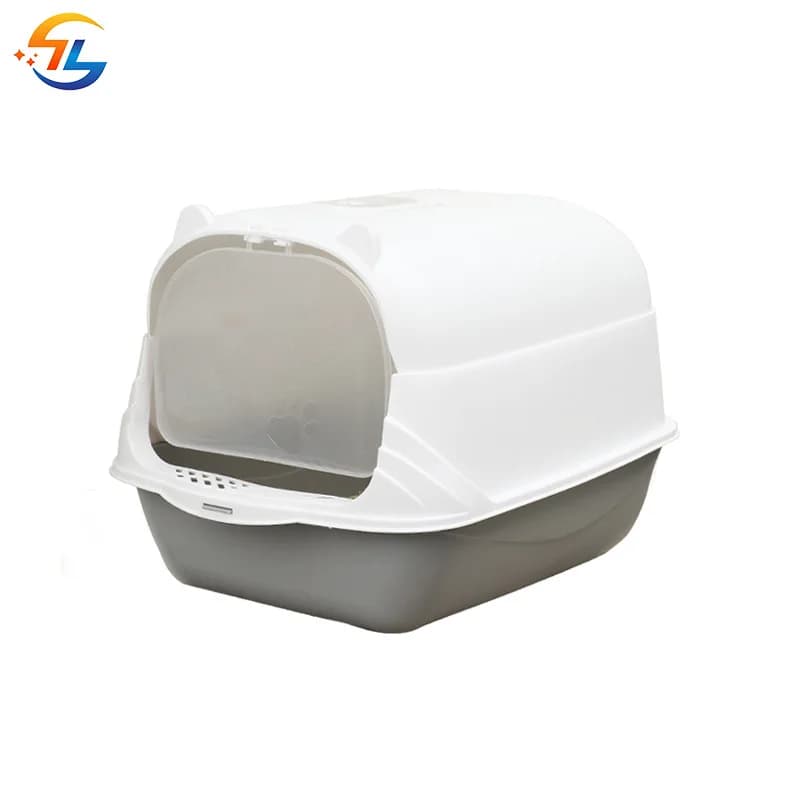 Extra Large Enclosed Cat Litter Box with Anti-Splash Removable Flip-Lid Cat Toilet with Litter Scoop