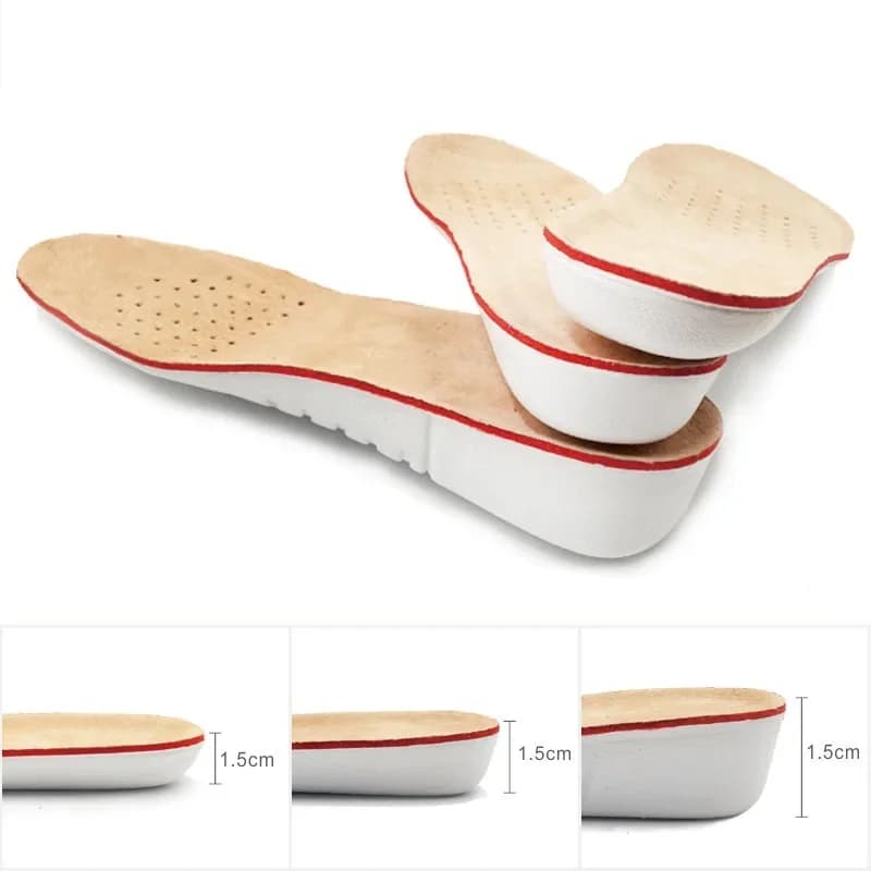 1 paio aumento di altezza soletta uomo donna comfort scarpe ortopediche solette in vera pelle antiscivolo cuscinetti per scarpe inserti di supporto dell'arco plantare