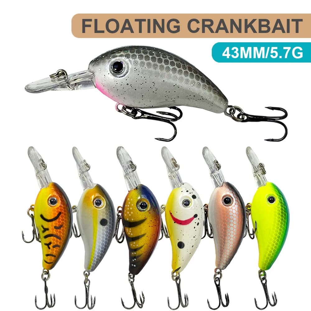 4.3 centimetri 5.7g Esche Da Pesca Galleggiante Micro Crankbait Wobbler Altalena Mini Artificiale Esca Dura Accessori Per la Pesca Stream Esca YG144