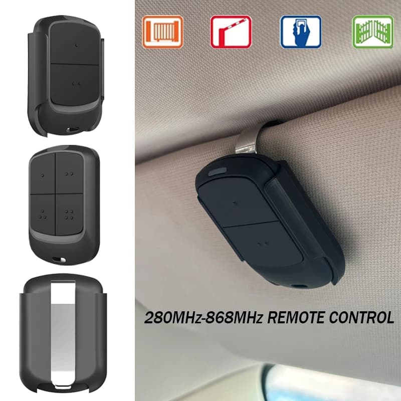Multi-frequenza 280-868 MHz Apriporta garage Telecomando Apri cancello Trasmettitore portatile 433 MHz con clip per visiera parasole per auto
