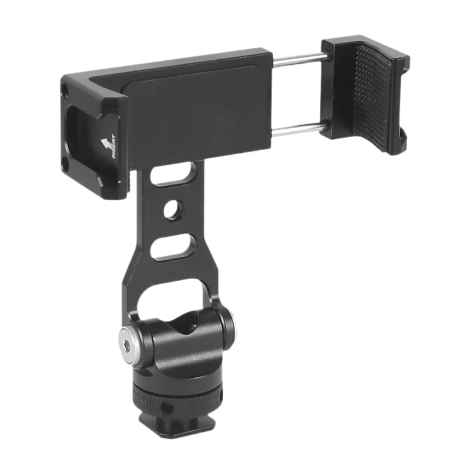 Phone Tripod Mount Adapter with Cold Shoe Travel Essentials 1/4 Thread 360 Rotatable for Bedroom Plane Living Room Home Tabletop
