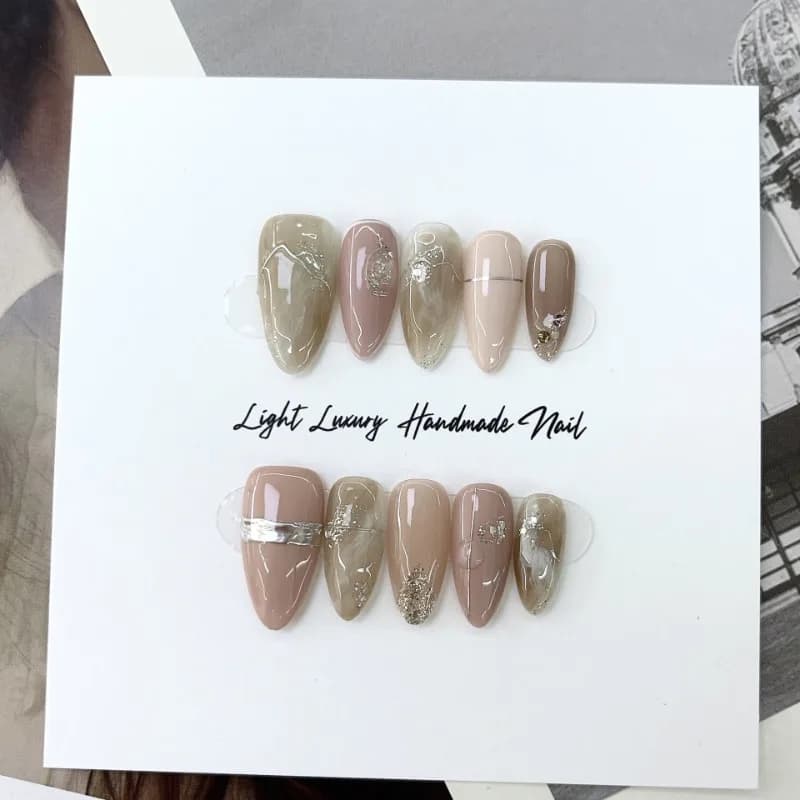 Simple fake print handmade on nails Acrylic nail manicure tips Artificial fake nail nail tips with box and tools