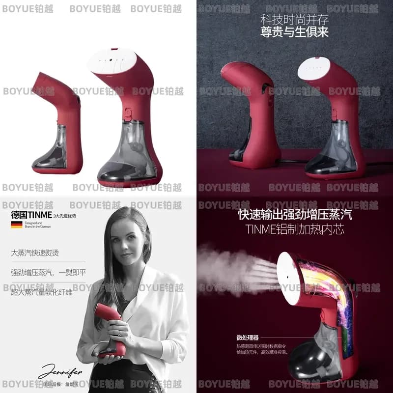 Portable Handheld Garment Steamer Mini Steam Iron for Clothes Home Travel Vertical Hanging Fabric Wrinkle Remover Compact