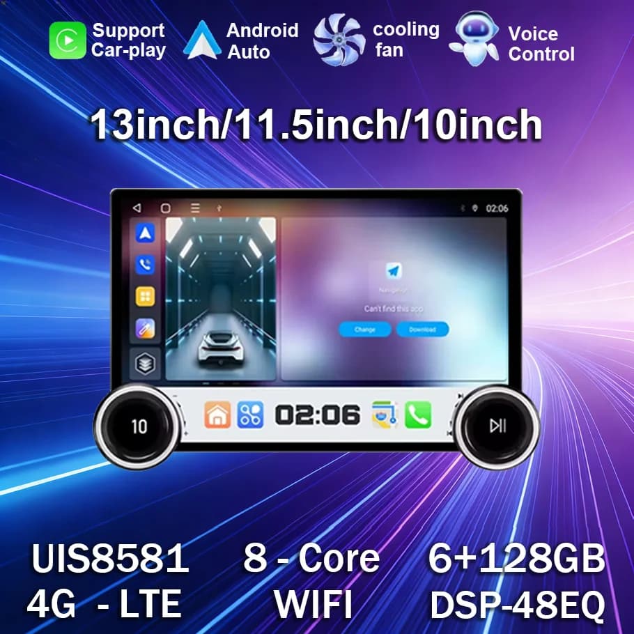 WDFL 11.8 inch 2K Screen Android Car Radio 2Din Multimedia Player Double Knob Carplay Android Auto GPS Car Audio