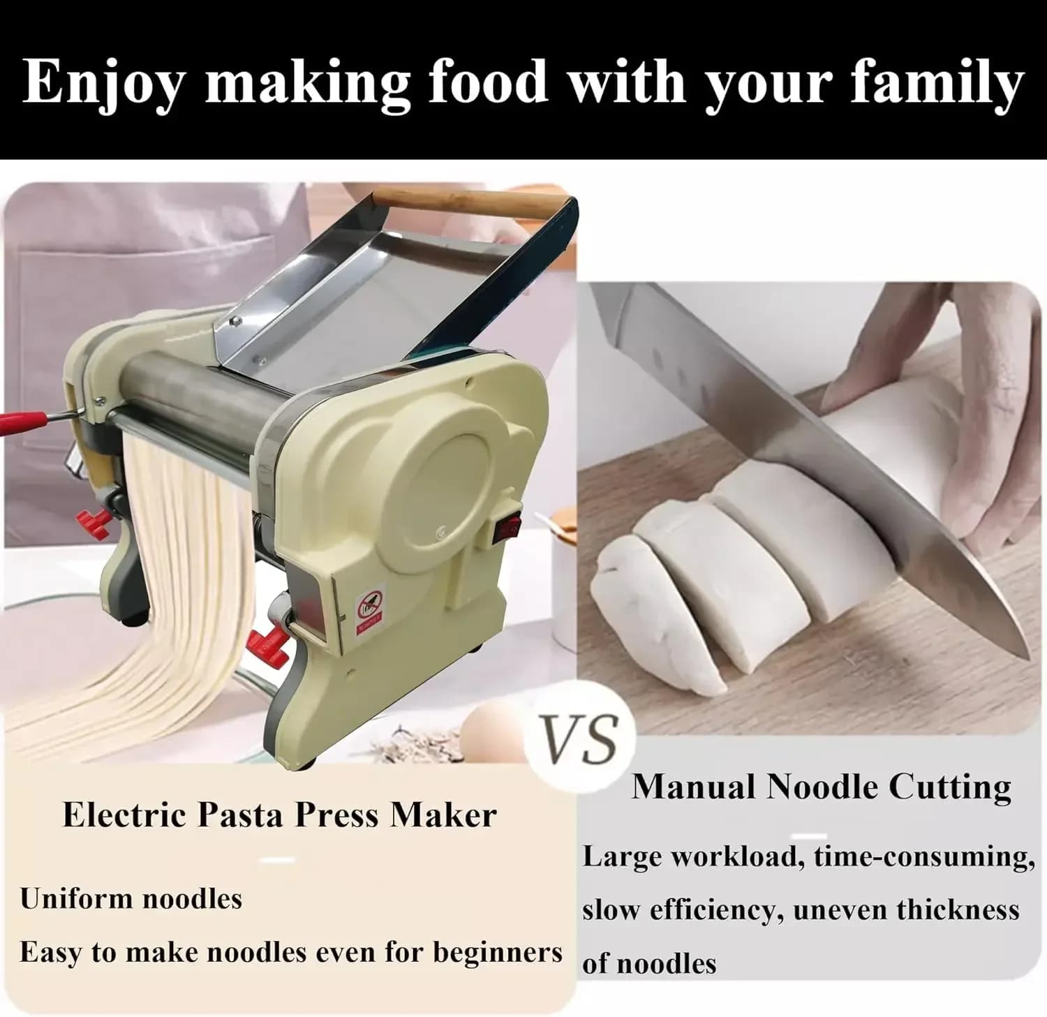 Pasta Maker Stainless Steel Electric Pasta Press Maker With 3mm, 9mm Knife 110V Automatic Noodle Making Machine for Dumpling Wra