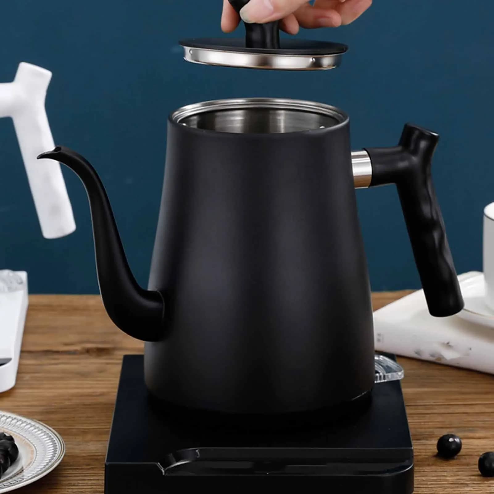 Electric Kettle with Base Double Layer Hot Water Boiler Heater with Auto Shutoff Protection for Home
