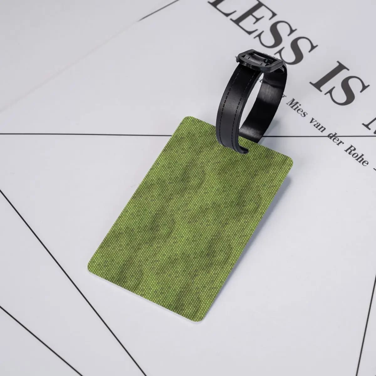 Etichette per Bagagli con Design a Motivo di Pelle di Lucertola Verde, Accessori per Valigie, Etichetta per Bagaglio da Viaggio, Porta Etichetta con Spazio per Nome e Indirizzo