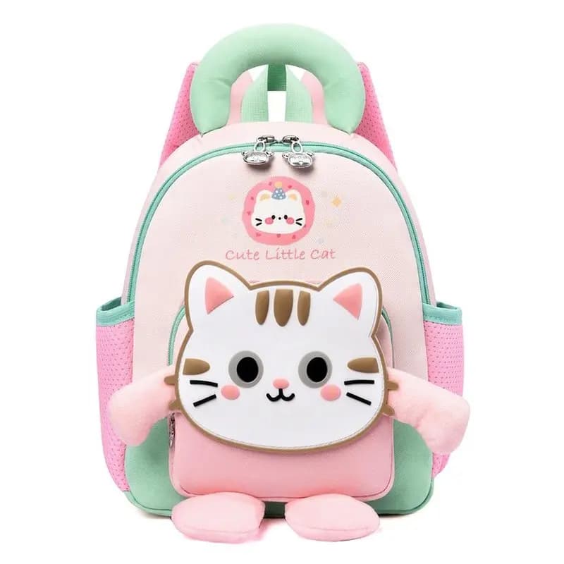 New Cute Cat Backpack for Kids Girls Toddler School Bag Cartoon Animal Preschool Kindergarten Daypack Gift for Girls
