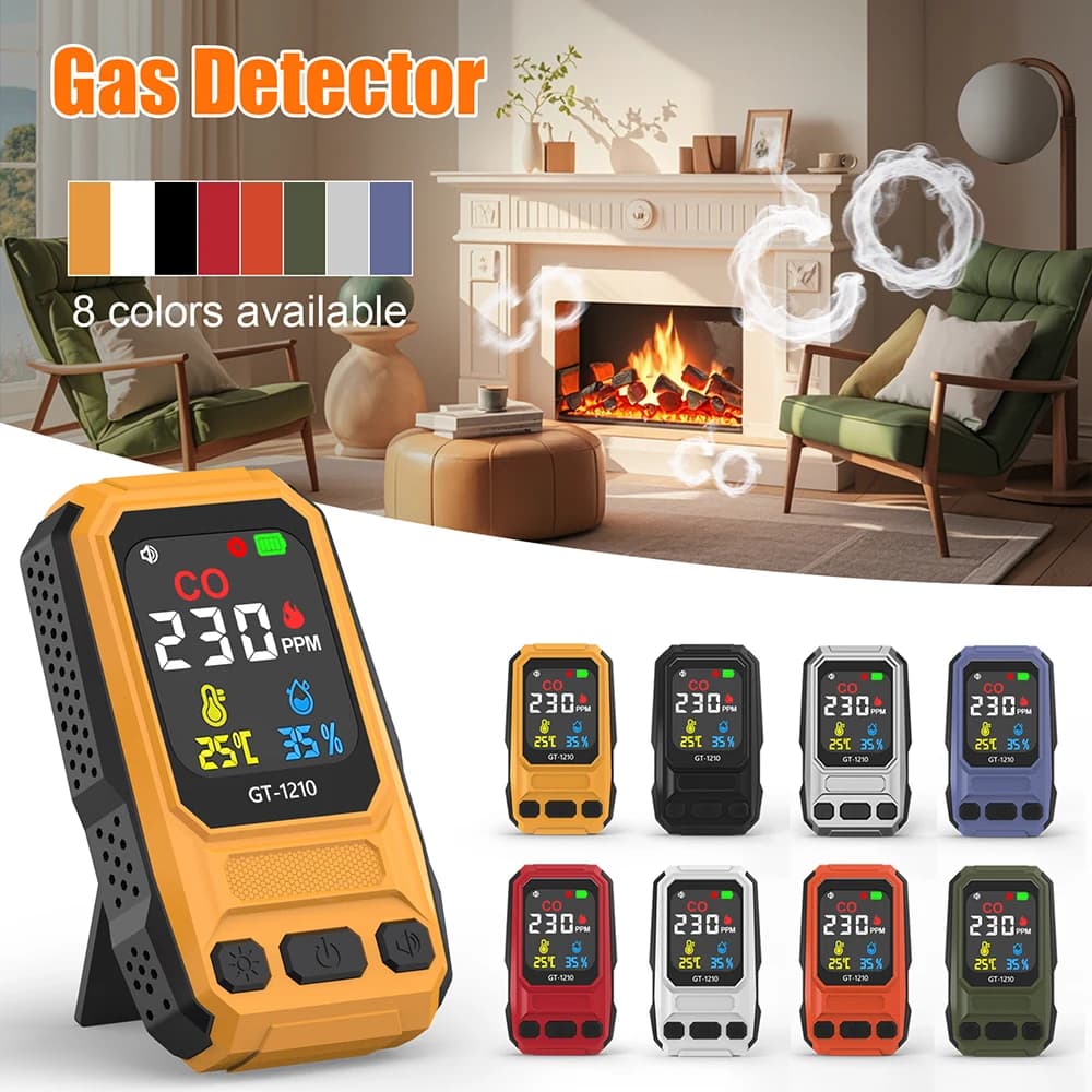 3-in-1 Portable Carbon Monoxide Detector High Sensitiuity CO Detector 0-999ppm Detector Air Quality Monitor for Home Camping