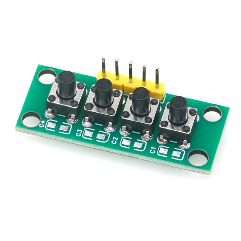 1~5PCS 1x4 Independent 4 Button Keyboard Module DIY Kit for Electronic Projects Arduino Raspberry Pi STM32