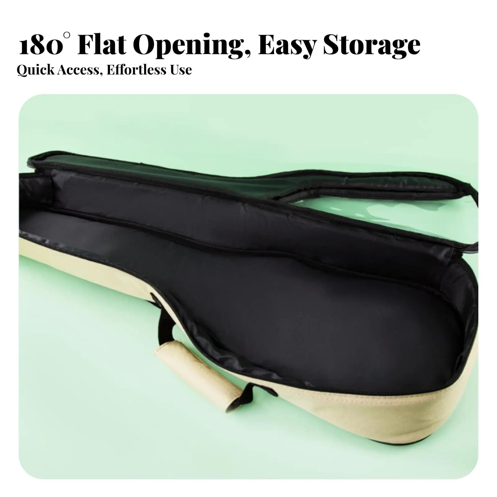 Zaino per ukulele con imbottitura spessa, borsa per chitarra a 4 corde, tracolla regolabile, accessorio per strumento musicale