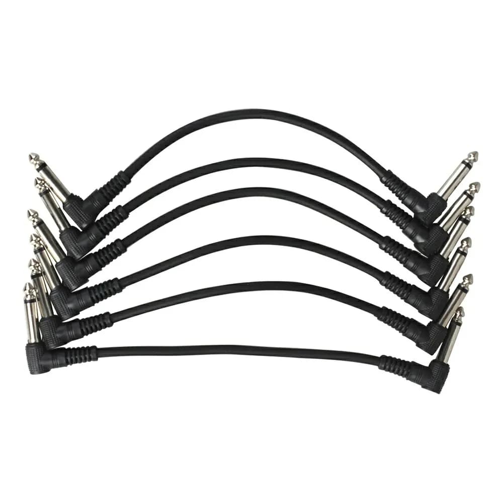 6 pezzi cavo pedale effetto chitarra linea di collegamento cavo audio da 6,35 mm a 6,35 mm cavo ad angolo retto da 21 cm filo di rame accessori per chitarra