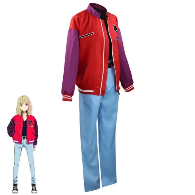 Nene 2025 Anime WONDER EGG PRIORITY Kawai Rika Costume Cosplay Parrucca Giacca rossa Pantaloni Outfit Hallowen Festa di carnevale Gioco di ruolo Sui