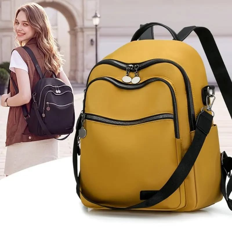 Waterproof Nylon Backpack Large Capacity Multi Zipper School Bag Crossbody For Women Travel Daily Ample Storage Space SAC