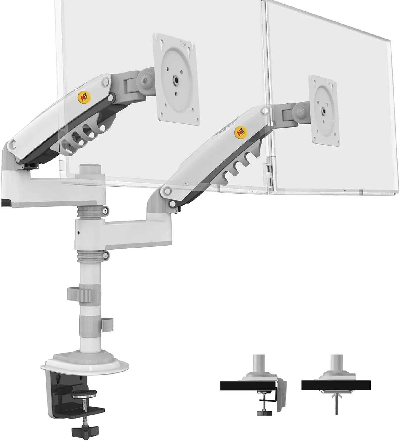Vendita calda NB North Bayou Supporto da tavolo per doppio monitor Braccio per monitor per computer girevole a movimento completo Adatto a due schermi fino a 27 '' NB H18
