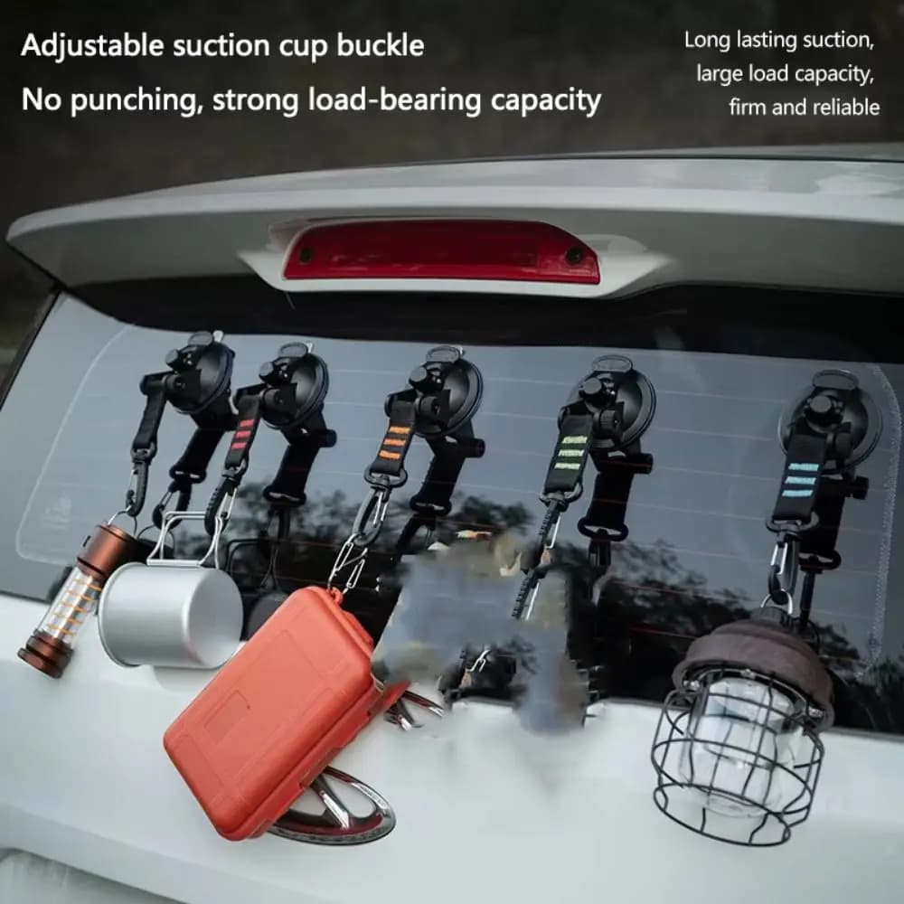 Vacuum Car Tent Suction Cups 360° Rotating with Buckle Tent Fixing Hooks Multifunctional Heavy Duty Awning Tarps Suction Cups