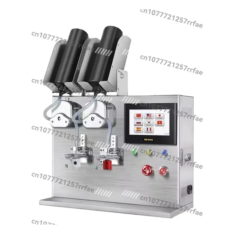 Piccola Macchina Automatica per il Riempimento e la Pesatura Quantitativa a Doppia Testa per Colla UGel, Smalto, Mascara, Rossetto e Colla per Linee