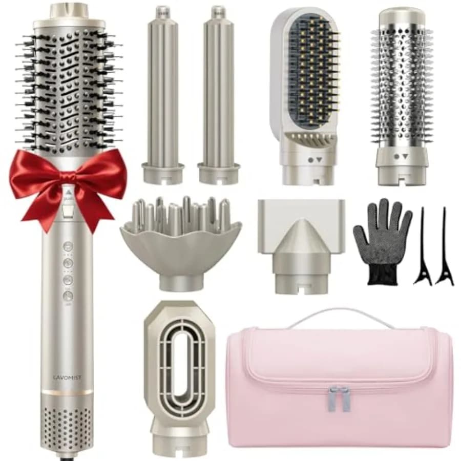 Brush Hair Dryer 8-in-1 Double Voltage Hair Dryer and Hair Dryer, 110,000 RPM, Quick Ionic Drying for Hair Grower
