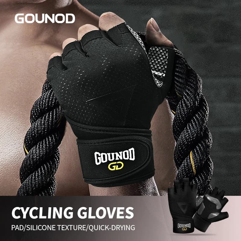 Guanti da Palestra GOUNOD per Uomo e Donna, Guanti con Polsiera per Sollevamento Pesi, Body Building, Allenamento, Sport, Esercizio e Ciclismo