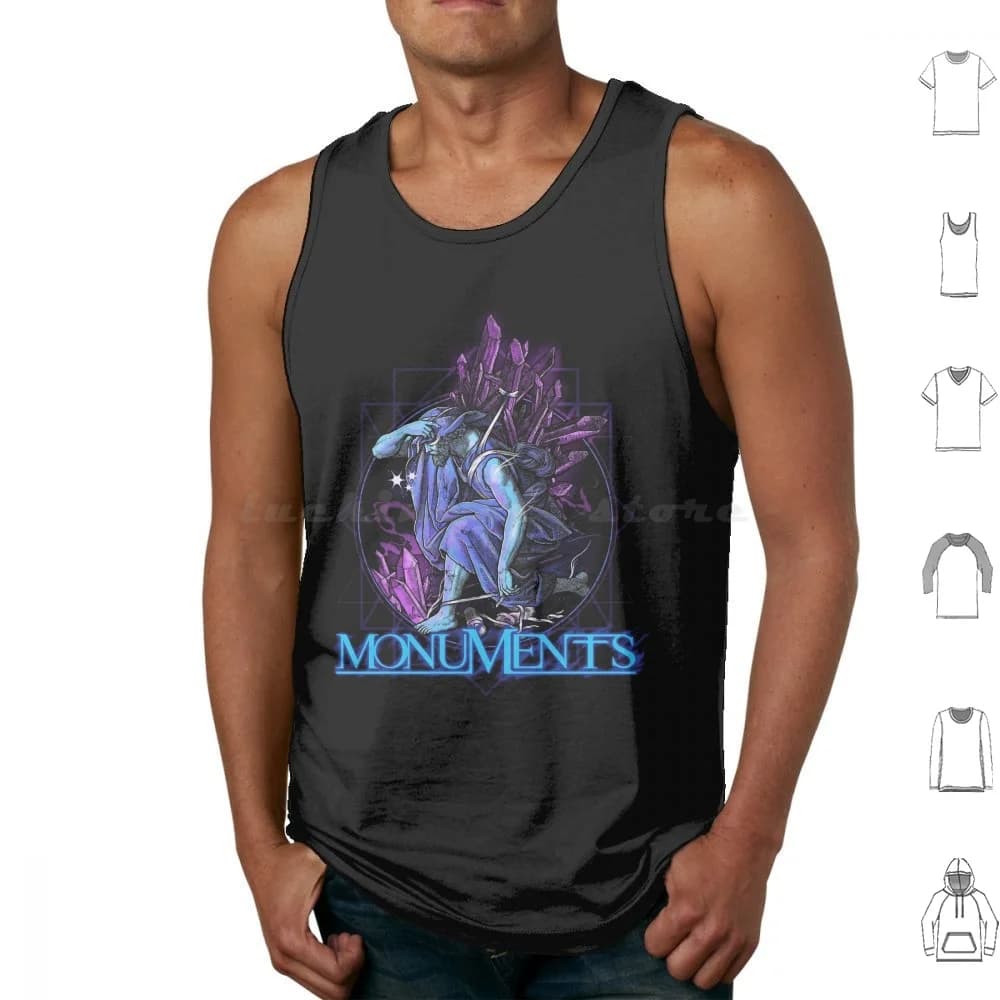Monuments-In Stasis Canotte Canottiere senza maniche Monumenti Band Metal Heavy Metal Progressive Metal Arrow Music Metal Band Blu