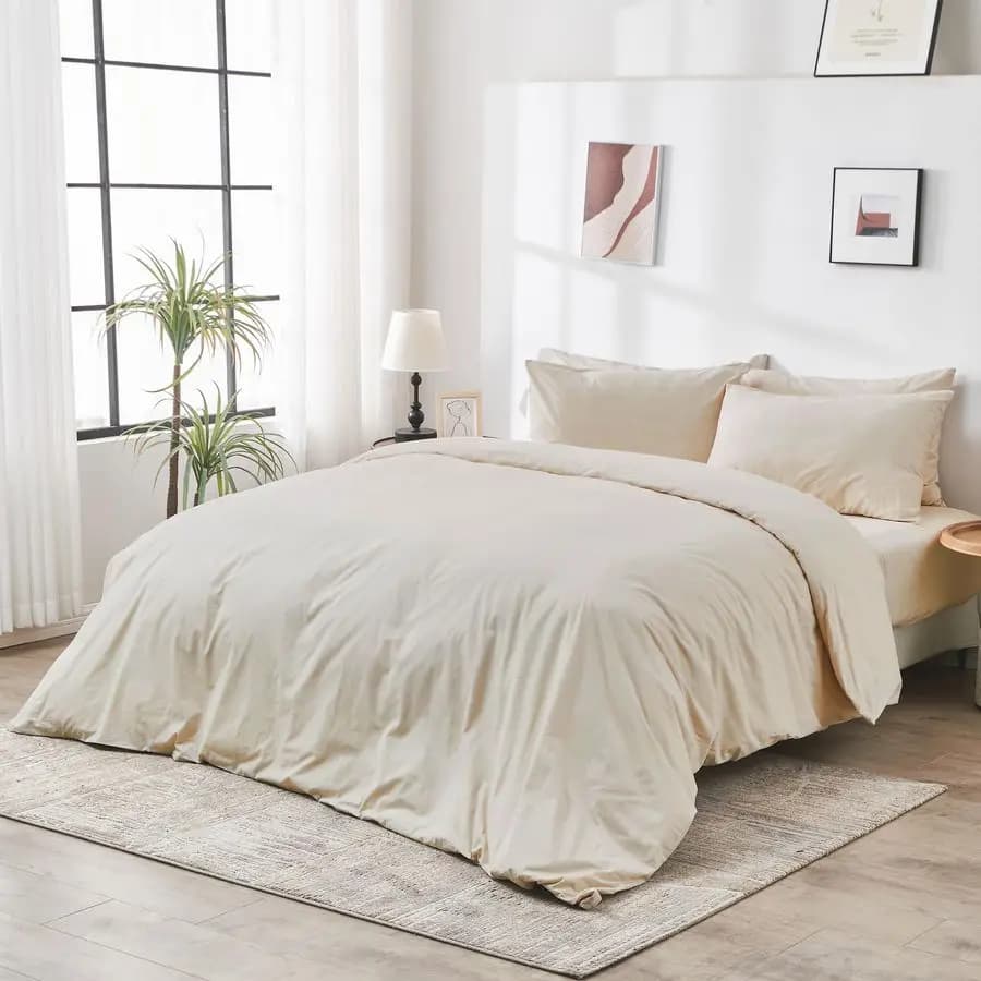 Organic Cotton Cover Set GOTS Certificate, Classical Pearl Fabric, Long Fiber, Breathable, Hotel Comfort, 106x90