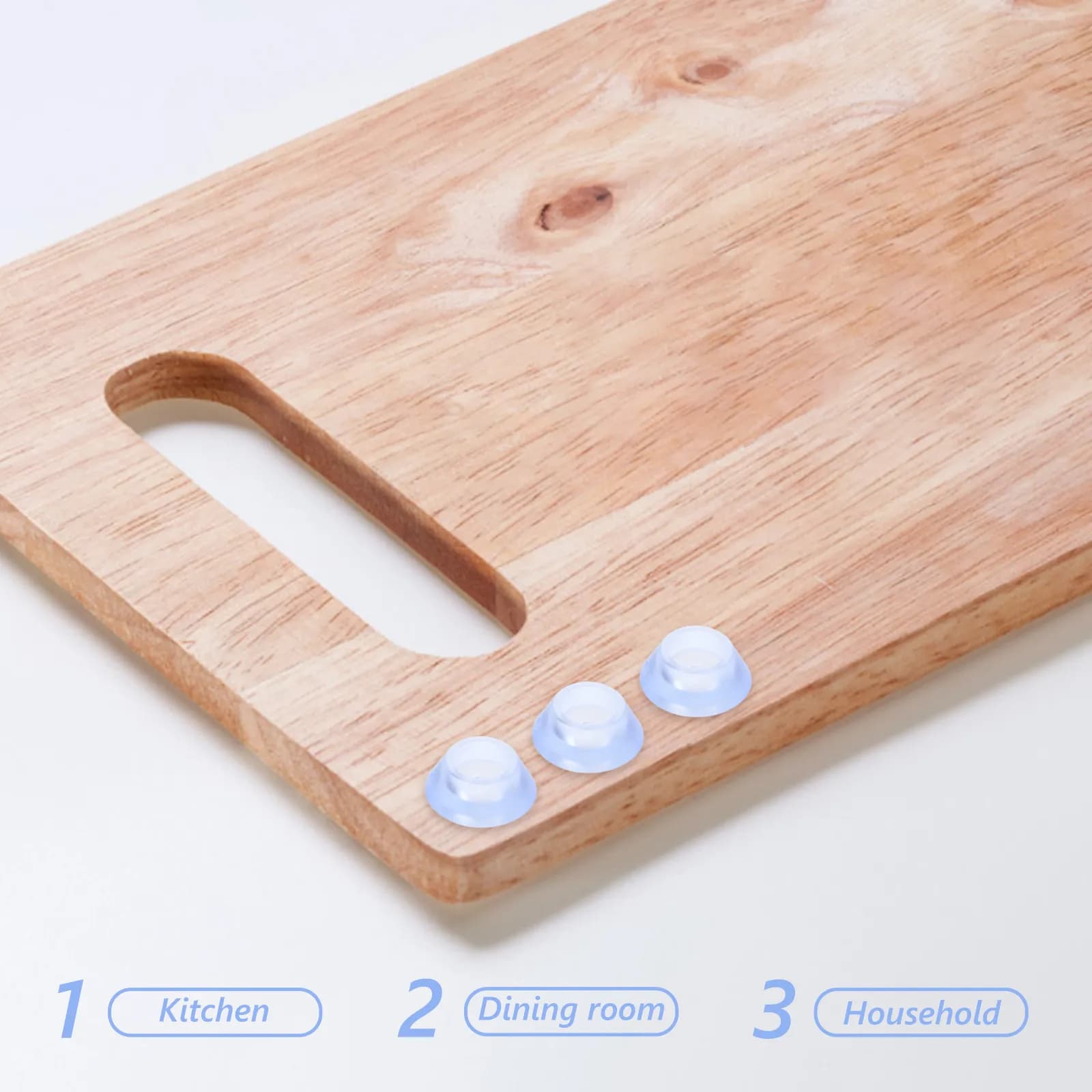 100Pcs Non Skid Cutting Board Feet Kit Clear Rubber Grip Pads with Screws for Chopping Board Stabilizer Anti Tip Protection