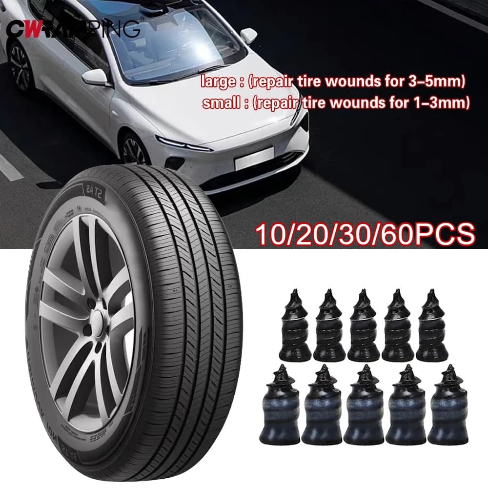 Tubeless Pneumatic Repair Kit with Rubber and Metal Nails, Universal Tools for Auto, Moto, Trucks and Bicycles