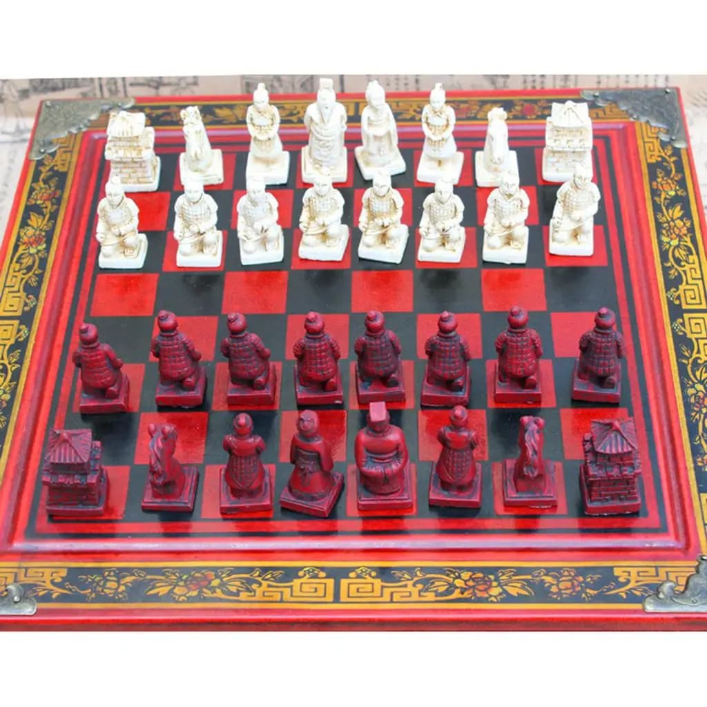 Set di Scacchi Cinese Vintage di Lusso in Resina, Gioco da Tavolo Professionale da Collezione per il Tempo Libero in Famiglia
