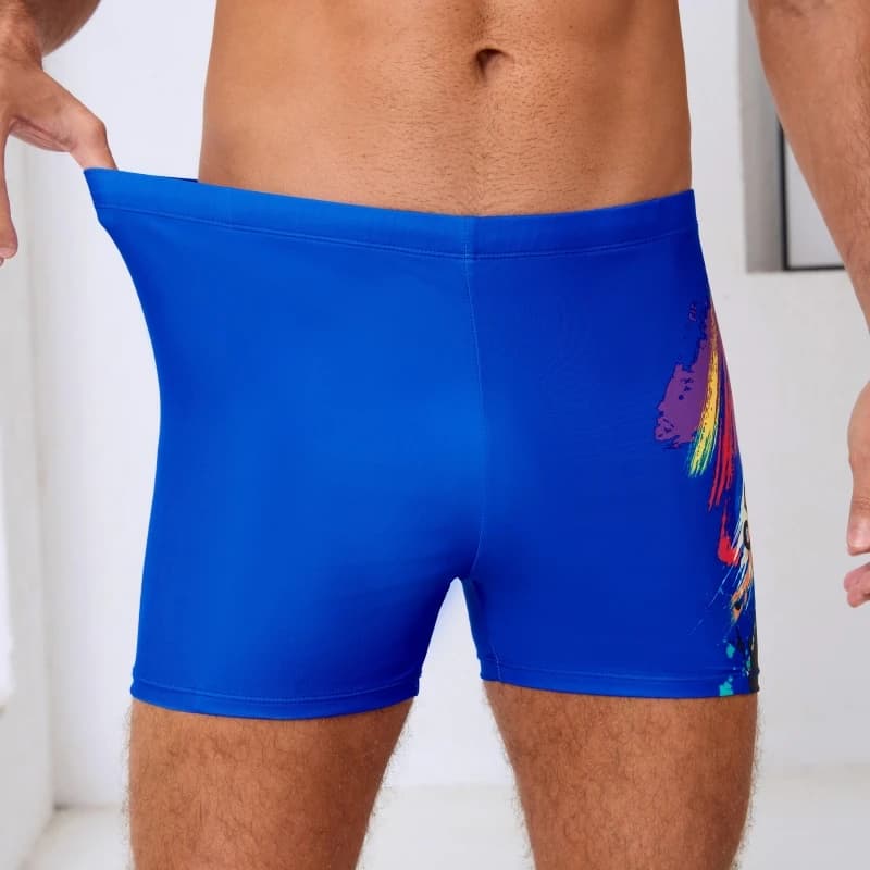 Costume da Bagno Sportivo a Rapida Asciugatura, Slip da Nuoto con Angoli Piatti per Uomo, Comodo e Traspirante, Abbigliamento da Spiaggia