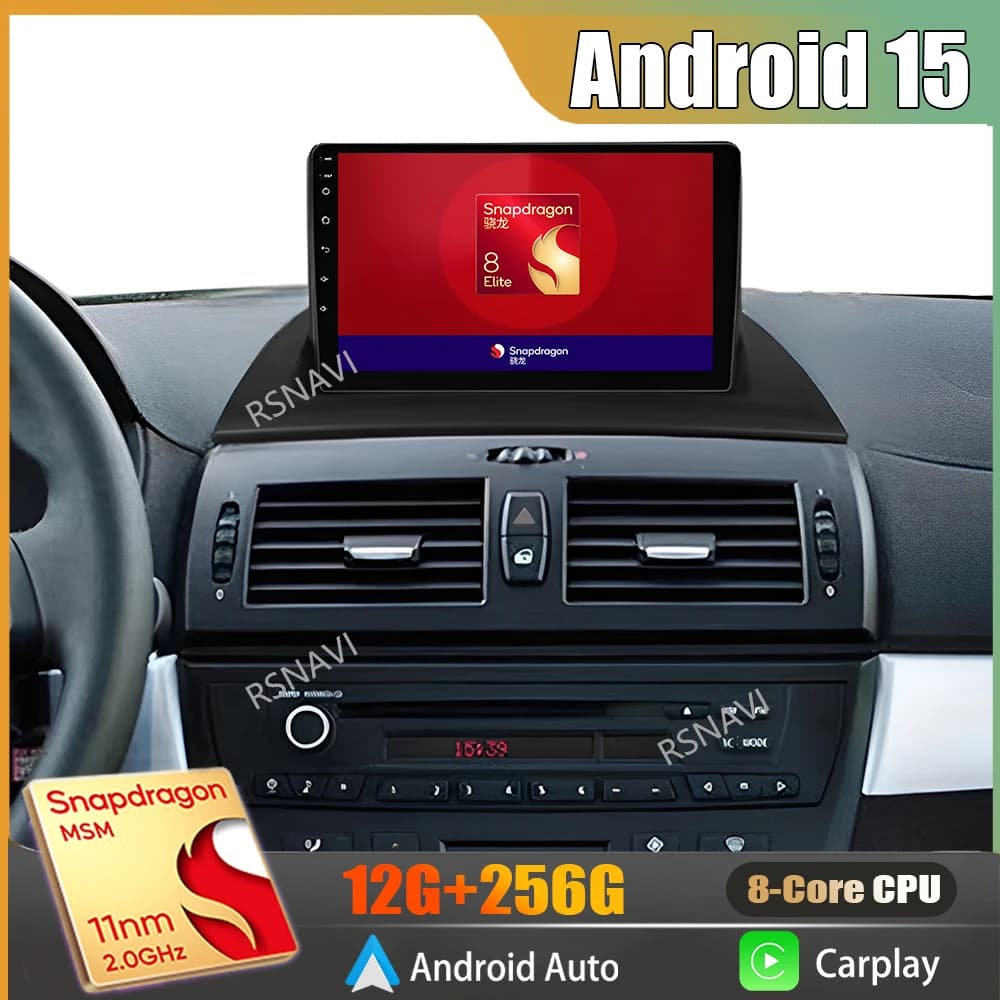 Android 15 Carplay Auto Autoradio Lettore Multimediale Per BMW X3 E83 2003 - 2011 E53 X5 M5 DSP GPS Stereo Qualcomm WIFI 4G BT DVD