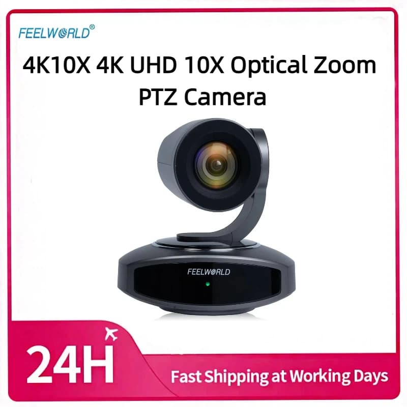 Multi Control 4K PTZ Camera FEELWORLD 4K10X IR Remote RS232 IP Browser Control POE HDMI USB Live Streaming Webcam