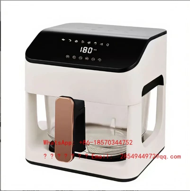 Friggitrice ad Aria 8.5L con Vaso in Vetro Visibile, Controllo Intelligente, Multifunzione, Completamente Automatica, Elettrica per Uso Domestico, 110V/220V