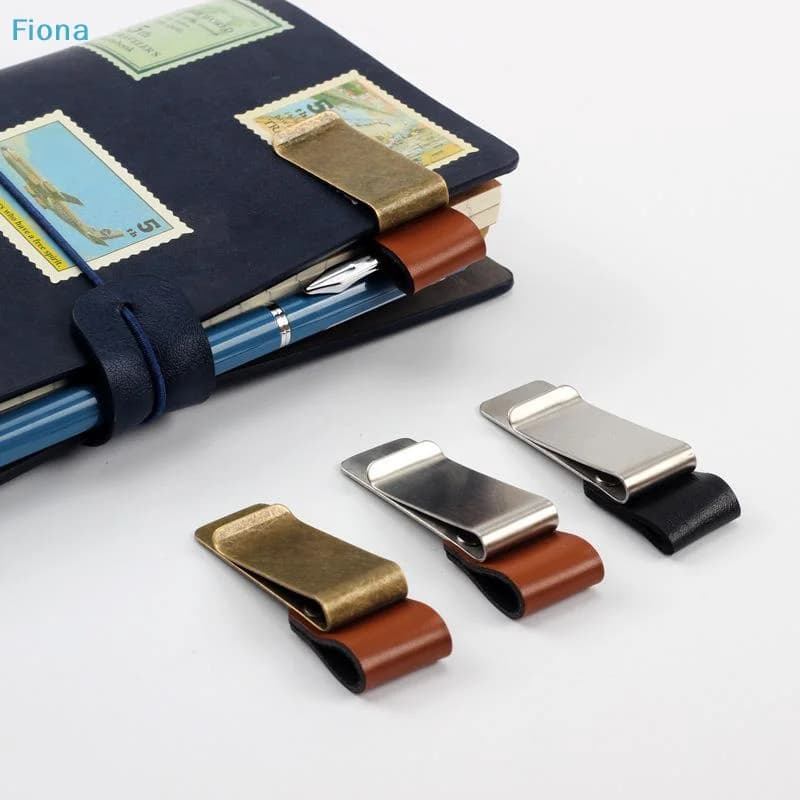 ✔Vintage Metal Leather Pen Clip, Multi-Use Notebook Pen Holder for Journals, Planners and Diaries