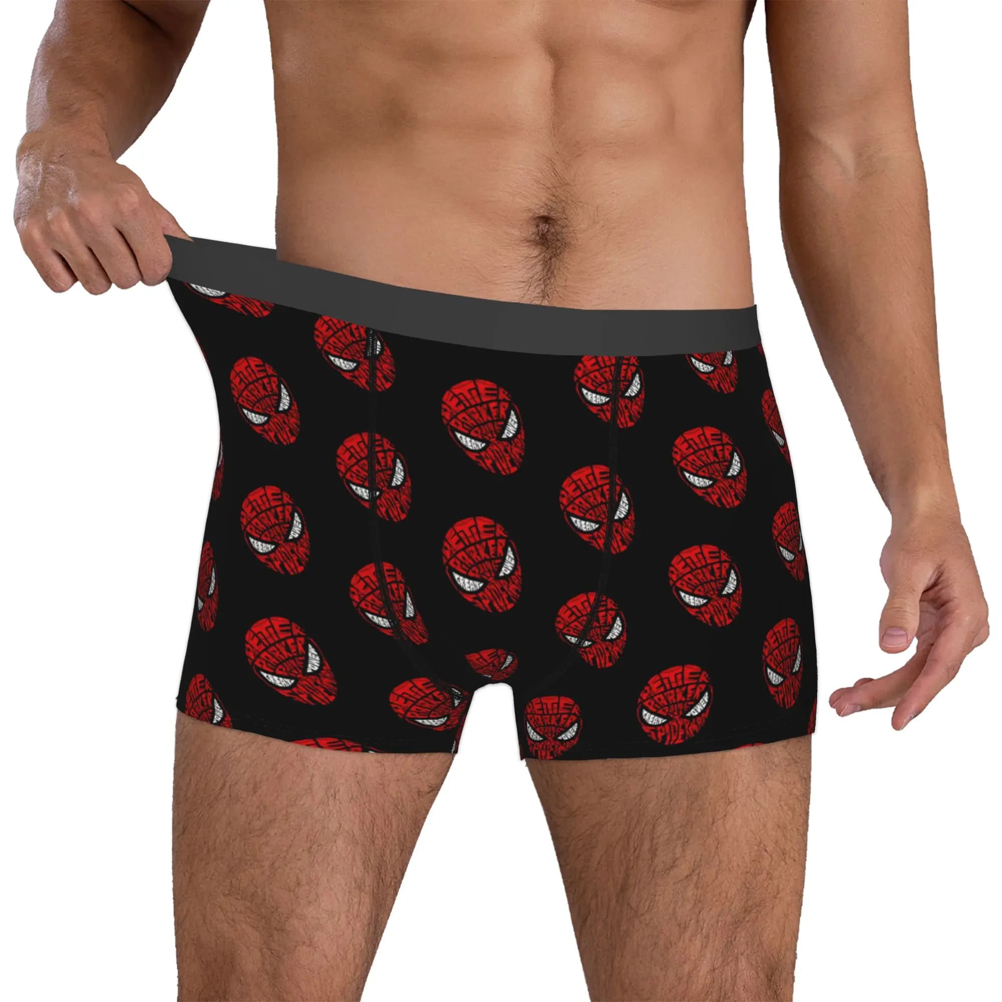 Pantaloncini boxer personalizzati S-Spiders per uomo, stampati in 3D, intimo anime da supereroe, slip elasticizzati