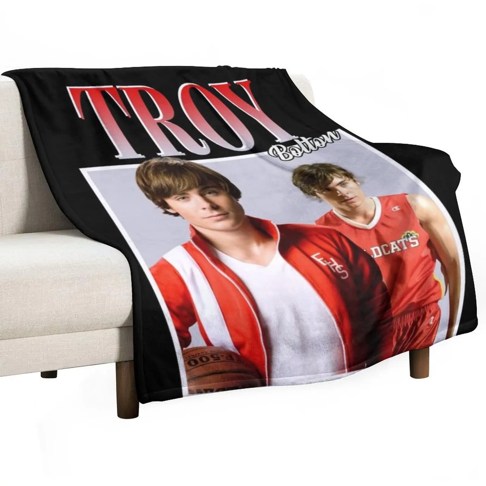 Troy Bolton Throw Blanket Flannels Furry Shaggy Soft Beds Bed linens Sleeping Bag Blankets