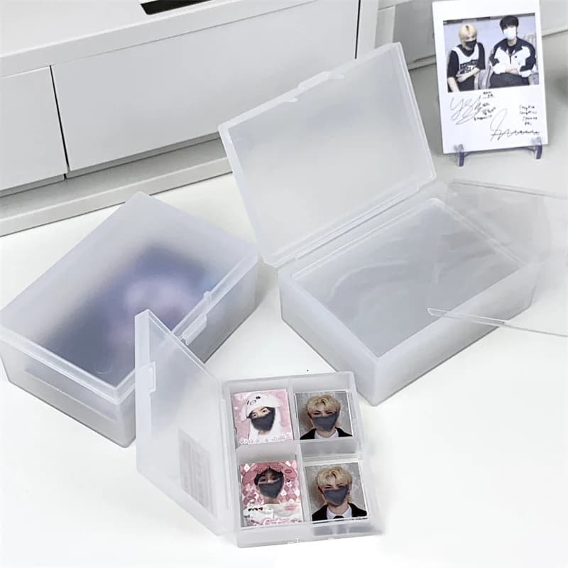 Scatola portaoggetti con coperchio a ribalta satinato per fotocard, piccole carte, organizer da scrivania, scatola per la classificazione, custodia per gioielli, contenitore