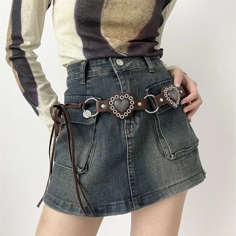 Sexy Girl Waist Belt Women's Skirt Coat Jeans Decorative Rivet Y2K Waist Strap High-End Feeling Wide Belt Faion Accory