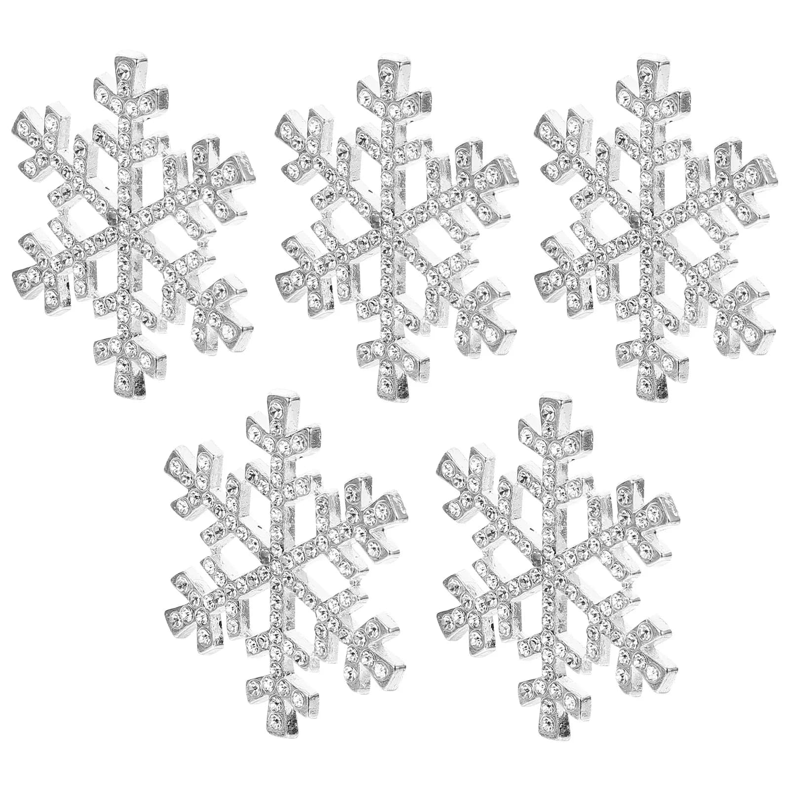 5 Pezzi Bottoni a Fiocco di Neve da 40 mm Lucidi per Scrapbooking, Decorazioni per Fermagli per Capelli, Fai da Te, Confezioni Regalo, Accessori per Custodie Telefono