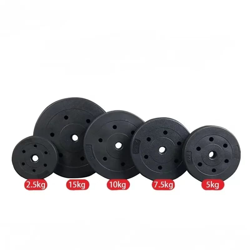 New Product Hot Sale Environmental Small Eyelet Barbell Disc Adjustable Plastic Coated Cement Dumbbell Weight Plate