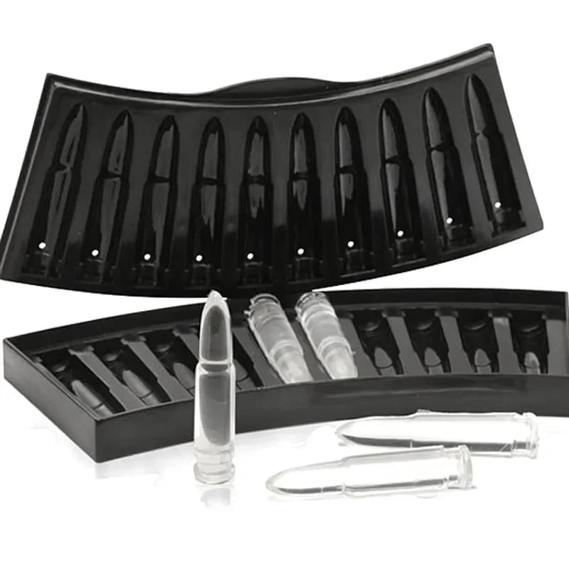 Pistola Proiettile Teschio Creatore di cubetti di ghiaccio Proiettile fai da te Vassoio per cubetti di ghiaccio Stampo per cioccolato Accessori per bar per la casa Strumento per gelato al vino di whisky