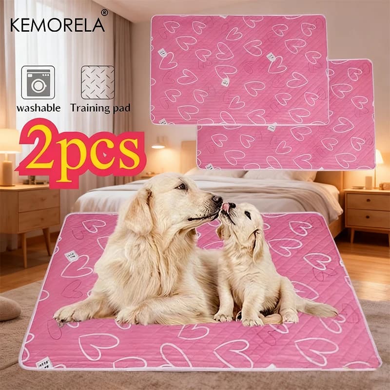 2 pezzi extra large tappetino per pipì per animali domestici riutilizzabile antiscivolo facile da pulire lavabile in lavatrice in poliestere per cani conigli porcellini d'India criceti