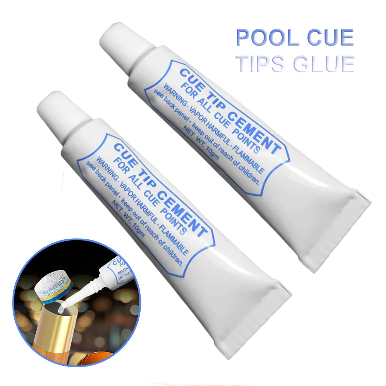 1/2PCS Pool Cue Tip Colla Ad asciugatura rapida Cue Tip Strumento di riparazione Aumenta l'attrito Cue Tip Strumento di riparazione Biliardo Cue Tip Accessori