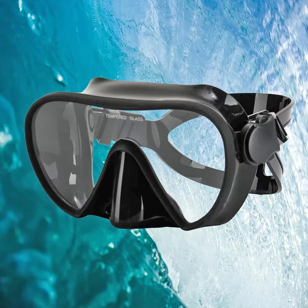 Scuba Diving Snorkeling Frameless Mask Perfect Gasket Silicone Rubber Panoramic View Tempered Glass Swimwear Suitable for Adults