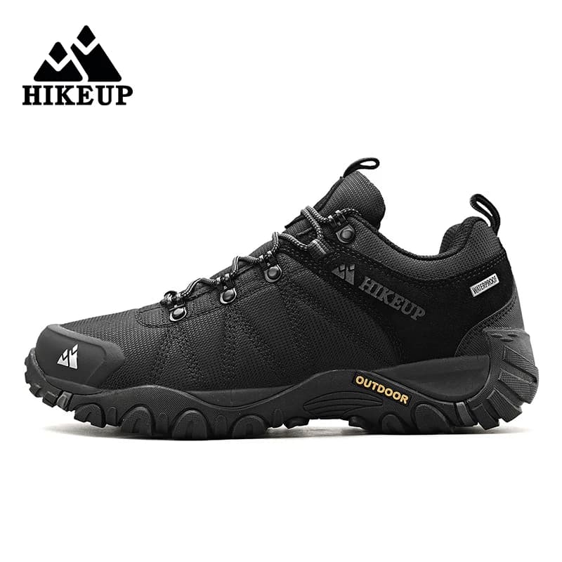 HIKEUP ultimi uomini scarpe da Trekking Mesh traspirante antiscivolo Sneakers Outdoor arrampicata su roccia Trekking stivali da caccia uomo pelle scamosciata