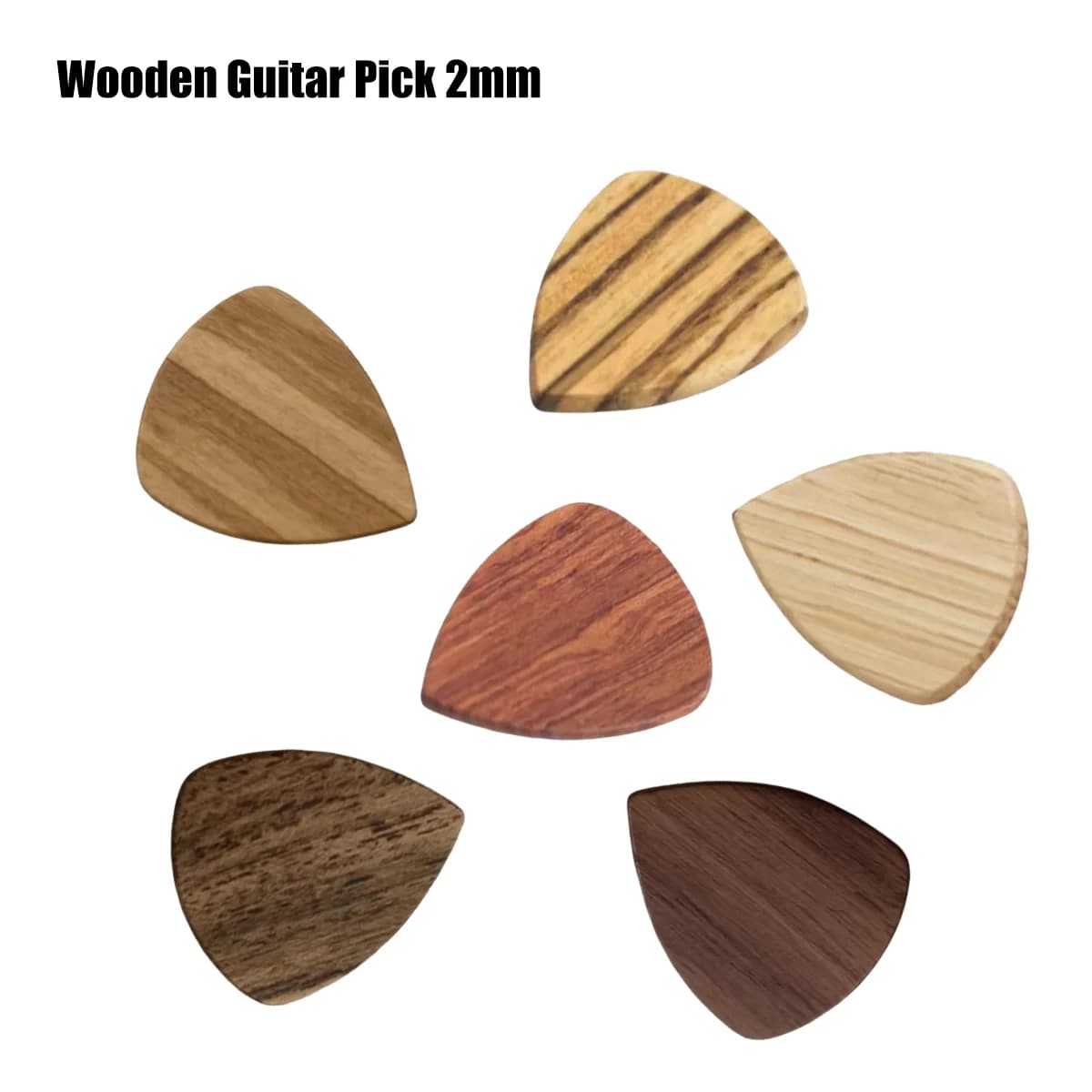 Miwayer 1Pc 2mm Solid Wooden Guitar Pick, Premium Wood Plectrum for Acoustic Electric and Bass Guitar Playing